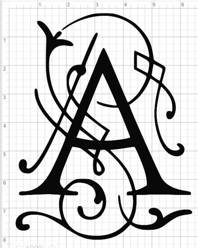 Download Elegant Single Letter Monogram Alphabet A to Z SVG PDF EPS | Etsy