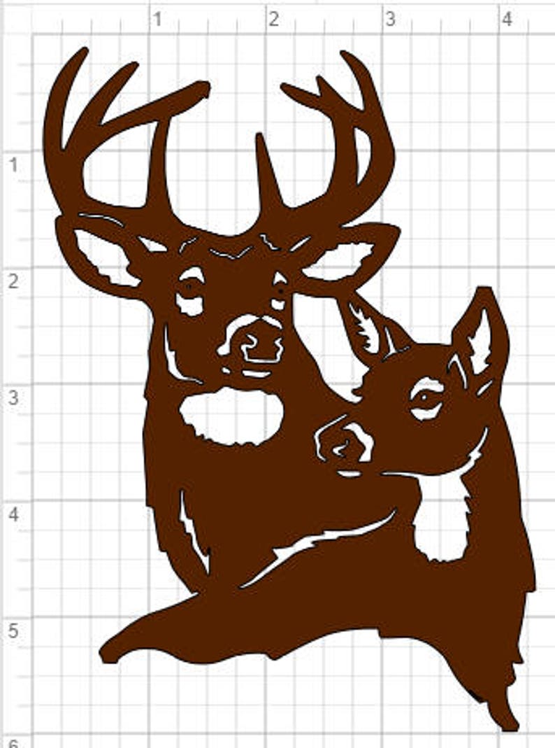 Download Buck and Doe Design SVG pdf eps dxf Studio 3 Cut Files | Etsy