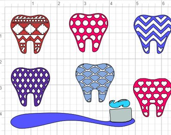 Tooth Design SVG EPS DXF Studio 3 Cut File Png Pdf