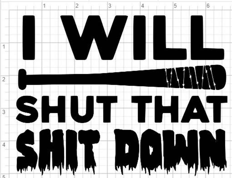 Download Walking Dead Negan Design SVG PDF EPS Dxf & Studio 3 Cut Files | Etsy