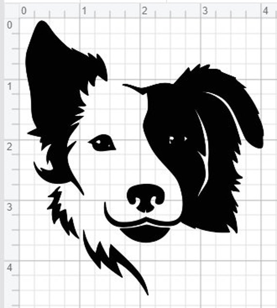 Border Collie Face Design SVG pdf eps dxf Studio 3 Cut Files | Etsy