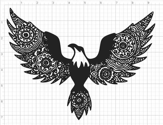 Download Bald Eagle Mandala Design SVG PDF EPS Dxf & Studio 3 Cut ...