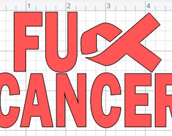 Fuck Cancer Design SVG PDF Eps Dxf & Studio 3 Cut Files