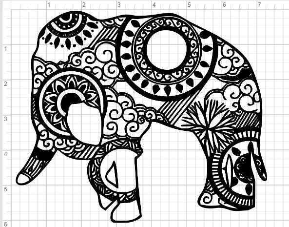 Download Mandala Elephant Design SVG pdf eps dxf Studio 3 Cut Files | Etsy