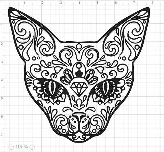 Download Mandala Style Cat SVG PDF EPS Dxf & Studio 3 Cut Files | Etsy