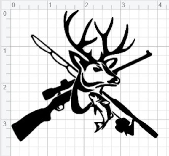 Download 2 Deer Fishing Hunting Designs SVG EPS DXF Studio 3 Cut ...