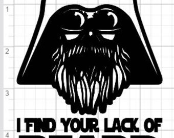 Lack of Beard Darth Vader Inspired Design SVG EPS DXF pdf Studio 3 Cut Files