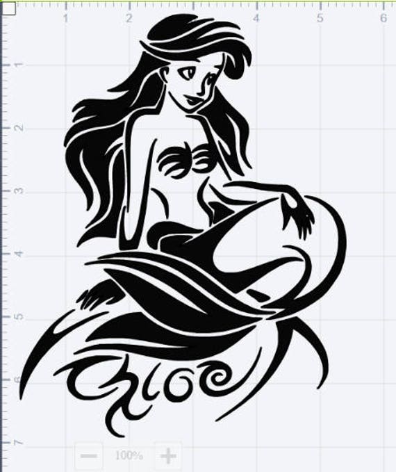Download Ariel Mermaid SVG EPS DXF Studio3 Cut Files | Etsy