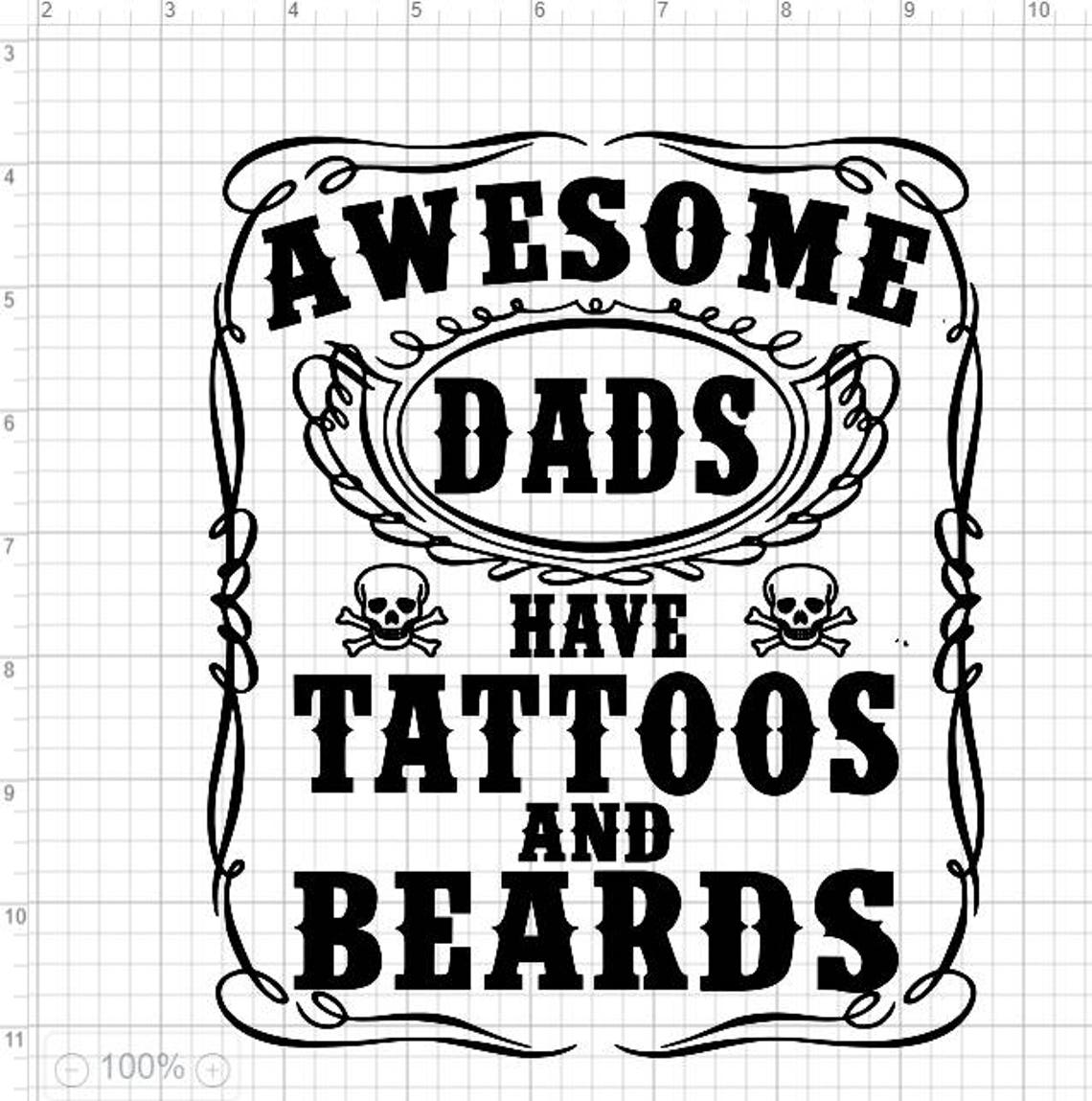 Download Awesome Dads Have Tattoos SVG EPS DXF Studio3 Cut Files | Etsy