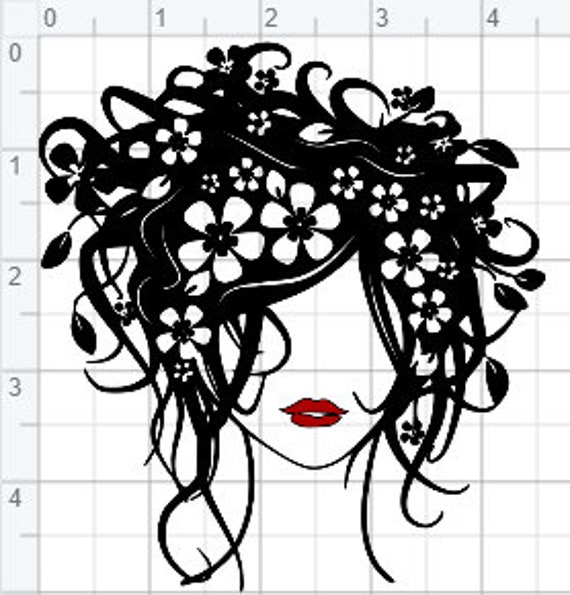 Download Flower Hair Lady Design SVG EPS DXF Studio 3 Cut File Png ...