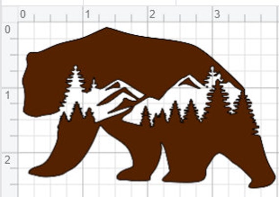 Download Bear and Mountain Design SVG EPS DXF Studio 3 Cut File | Etsy
