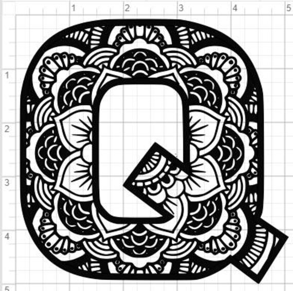 Mandala Alphabet Letter Q Design SVG PDF Eps Dxf & Studio ...