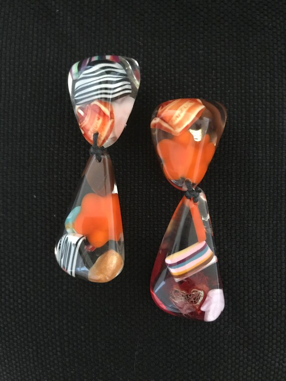 Brazilian Artist SOBRAL Colorful Swirl Dangling Lu