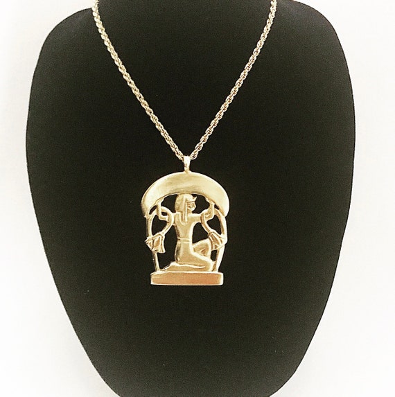Kenneth J Lane Vintage Egyptian Motif Pendant Neck