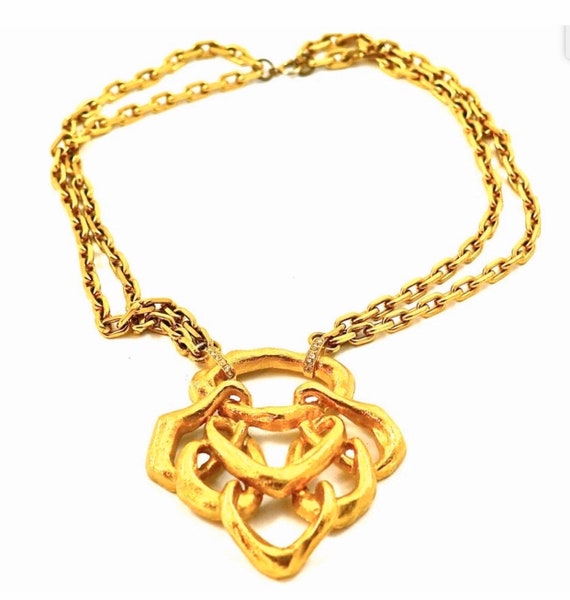 Jomaz Vintage 1970's Rare Brutalist Gold Tone Stat