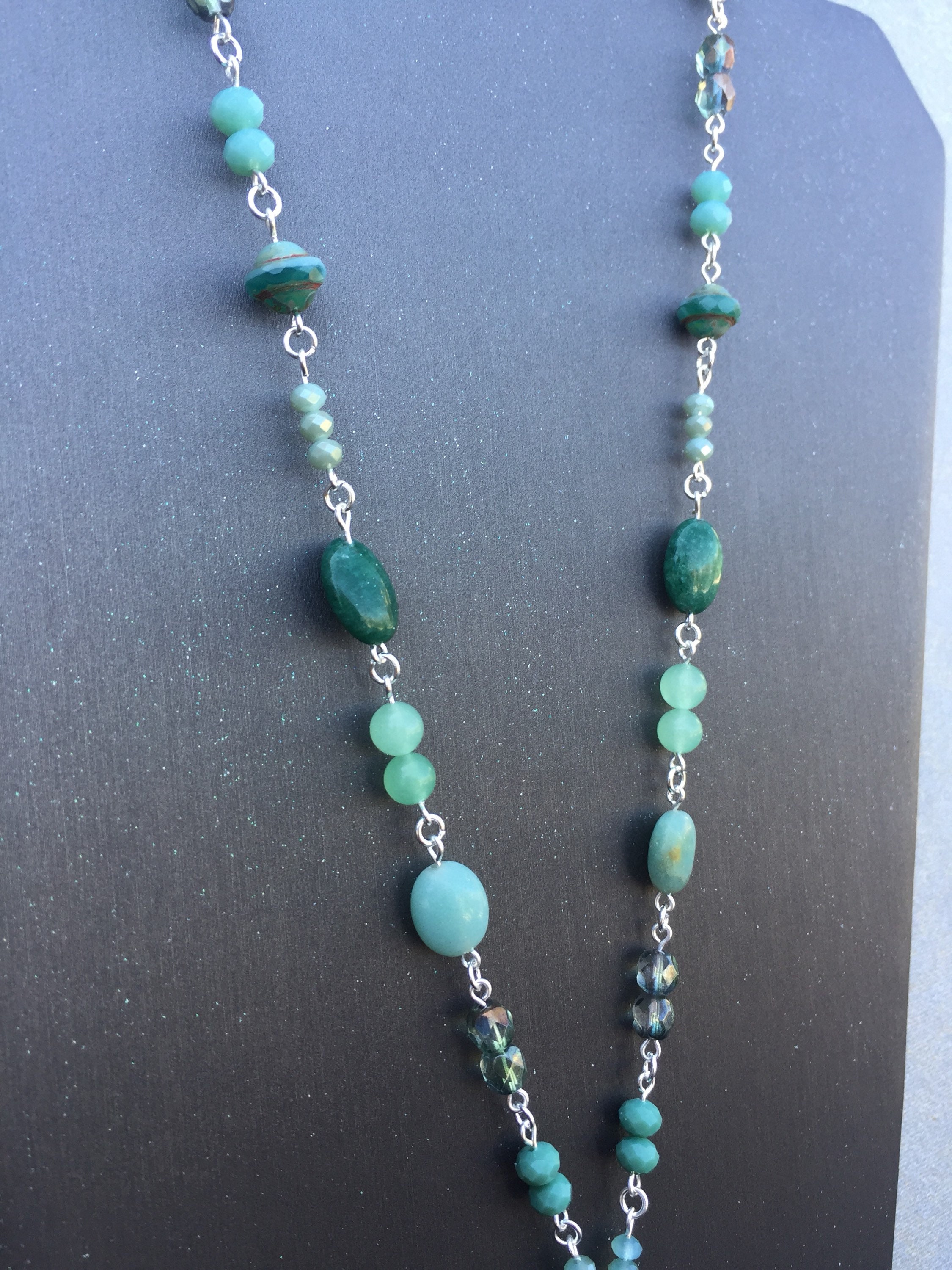 Jade green necklace with pendant | Etsy