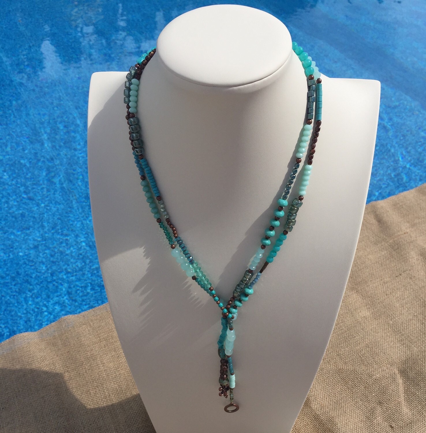 Turquoise lariat necklace Etsy