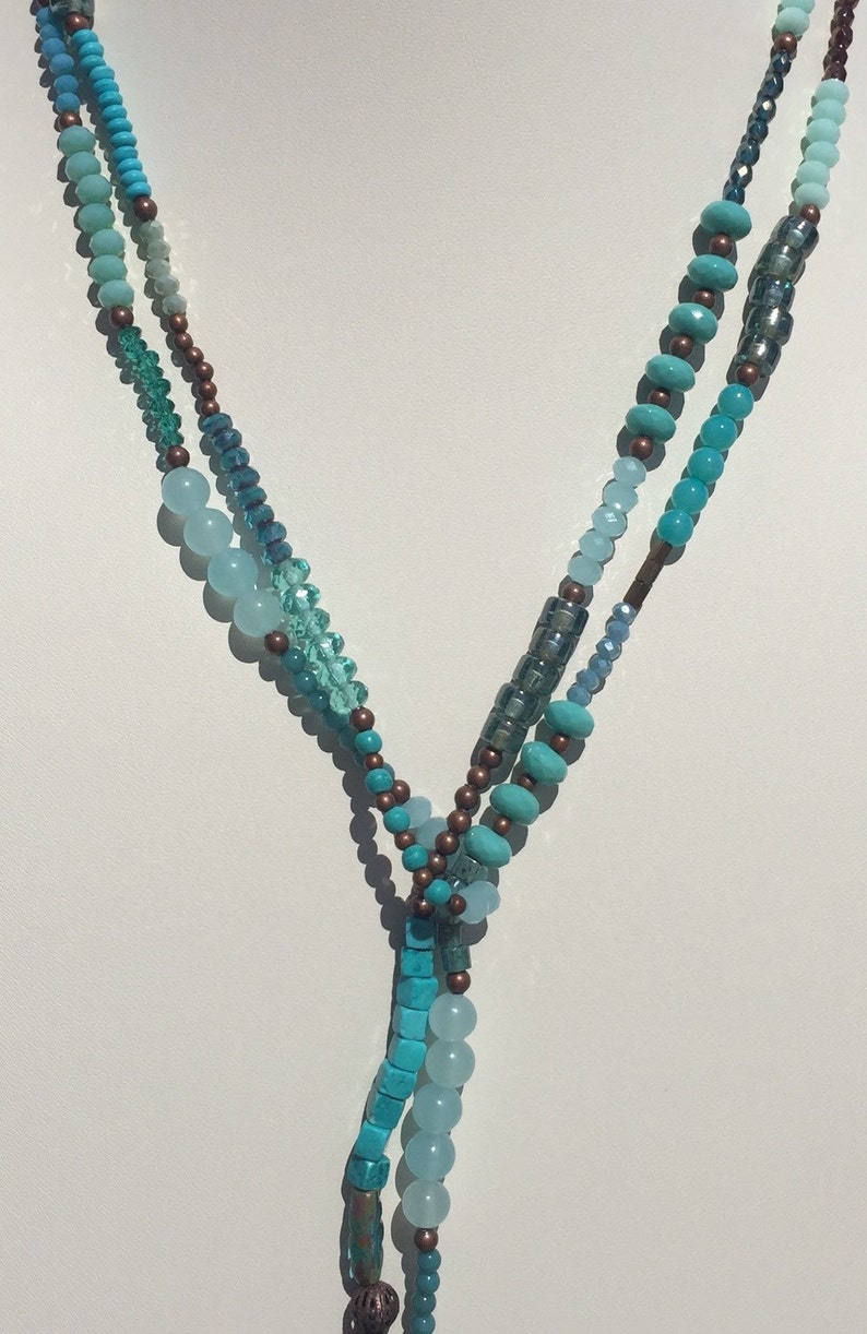 Turquoise lariat necklace Clearance