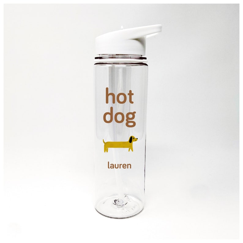 800ml Personalised Tritan Water Bottle Hot Dog Sausage Dog Etsy