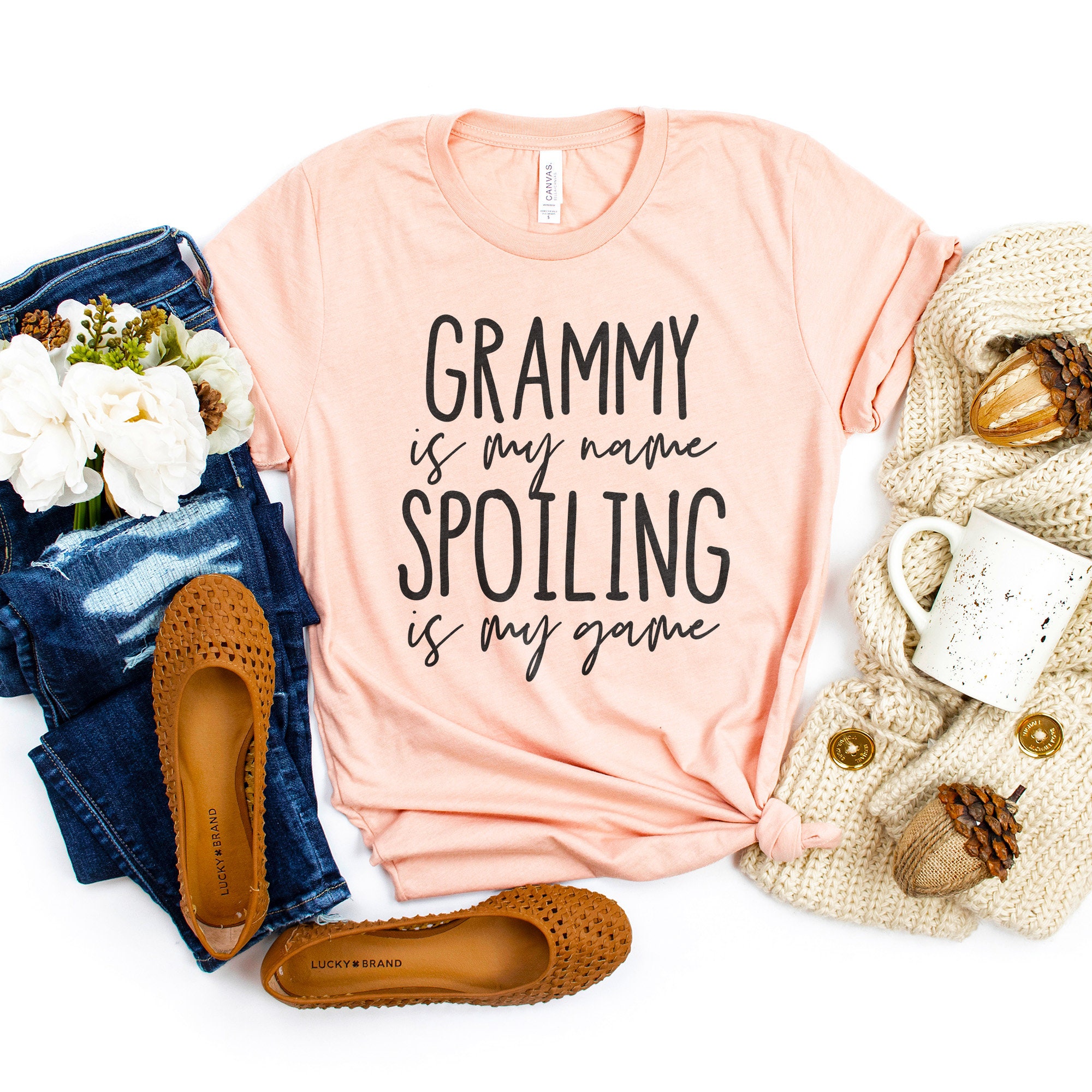 Funny Grammy Shirt Custom Grandma Gift Spoiling Is My Game | Etsy
