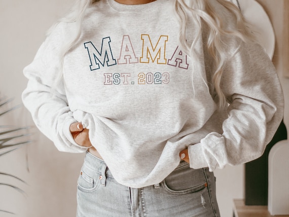 Mama Est Sweatshirt Mom Established Custom Year - Etsy Singapore