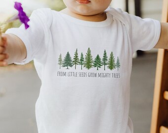 From Little Seeds Grow Mighty Trees baby onesie, Newborn gift, Kids and baby clothing