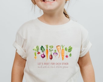 T-shirt met aquarel groenten voor peuters, motiverend kindershirt