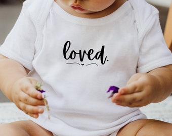 Baby Onesie Coming Home Outfit - Loved, Baby Clothes, Minimalist design