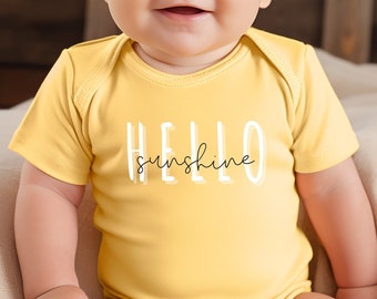 Hello Sunshine baby onesie, Infant Onesie with Minimalist design, Newborn gift, Kids and baby clothing