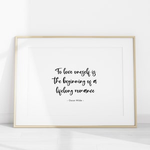 Oscar Wilde Quote Print – Inspirational Black and White Wall Art (Digital Download)