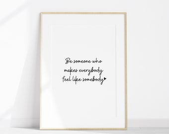 Inspirational Quote Art Print, Minimalist Black and White (Digital Download)