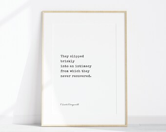 F. Scott Fitzgerald Quote Print - Black and White Minimalist Wall Art (Digital Download)