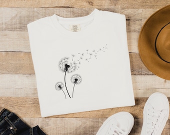 Dandelion flower shirt, perfect plant lover gift or gift for gardeners