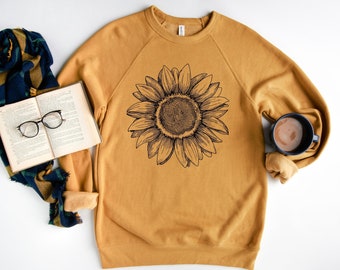 Sunflower Women's Sweatshirt, Cozy Crewneck Sweatshirt, Comfy Work From Home Loungewear, Sunflower Lovers Gift
