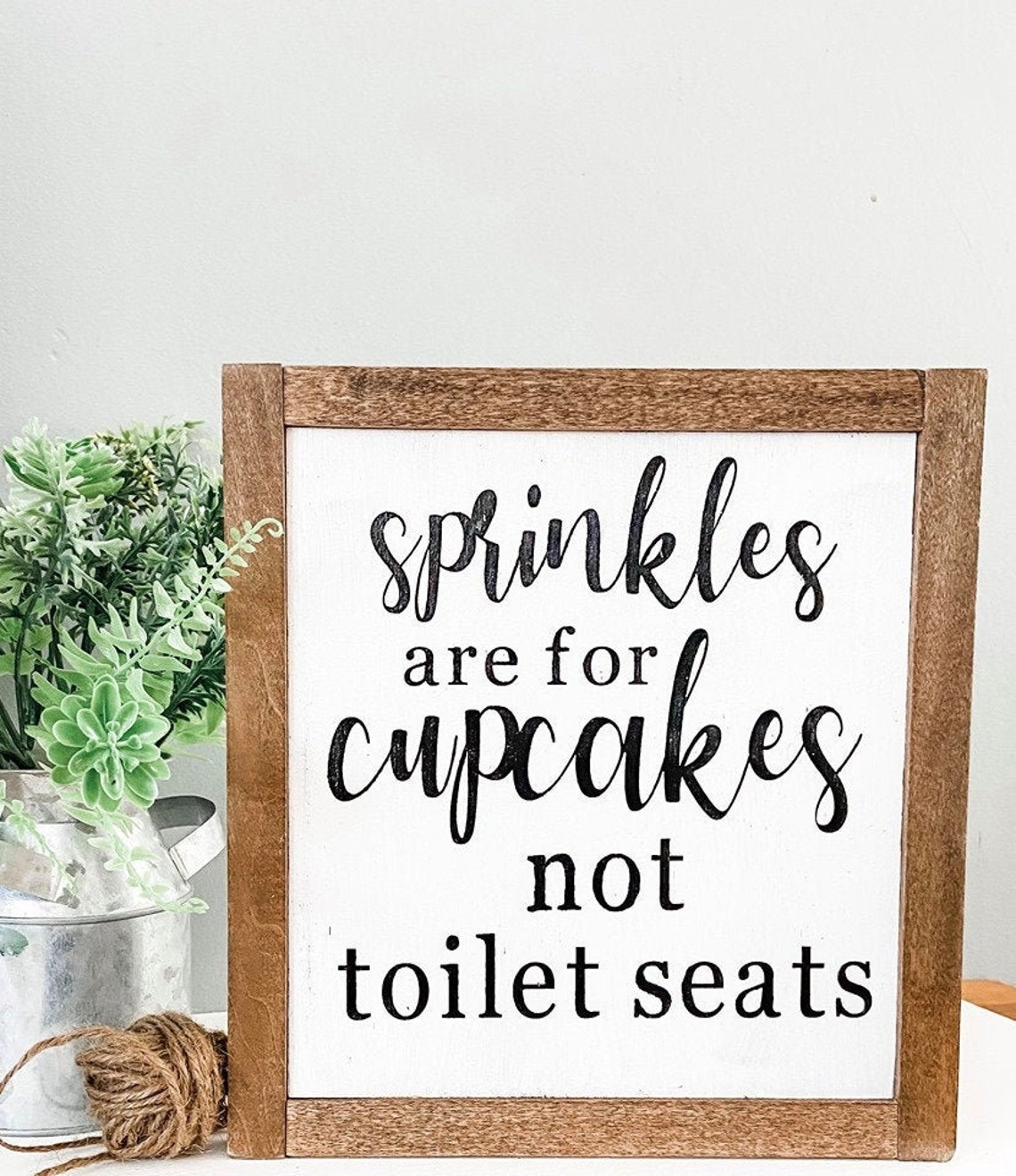Funny Bathroom Signs Wooden Bathroom Wall Decor Square Wooden - Etsy