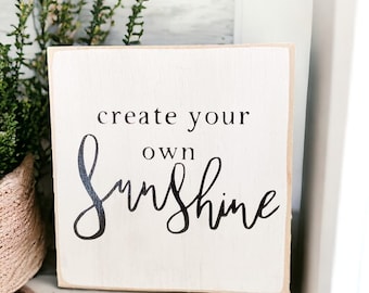 Sunshine Sign Inspirational Desk Decor Cubicle Decorations Encouraging Gift Mini Wood Block Sign