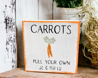 Carrot Sign Rustic Spring Decor Easter Mini Wood Block Sign Tiered Tray Decor Rustic Easter Decoration