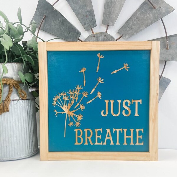 Just Breathe Sign Etsy