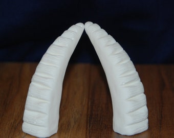 Mini Ridged Curved Horn Set, Mini Ridged Curved Cosplay Horns, Mini Ridged Curved Costume Horns (raw cast/ unpainted)