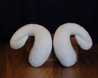 Flexible Ram Style Horn Set/ Ram Cosplay Horns/ Fantasy Costume Horns (lightweight/ raw cast/ unpainted)