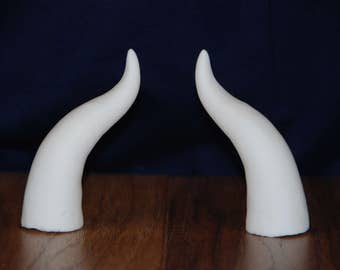 Small Curved Horn Set, Small Curved Cosplay Horns, Small Curved Costume Horns (raw cast/ unpainted)