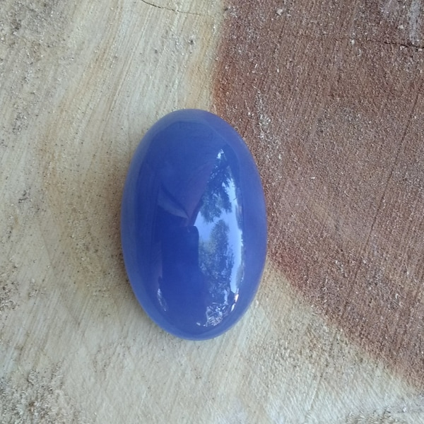 Blue Chalcedony cabochon, 64 carats, all natural oval