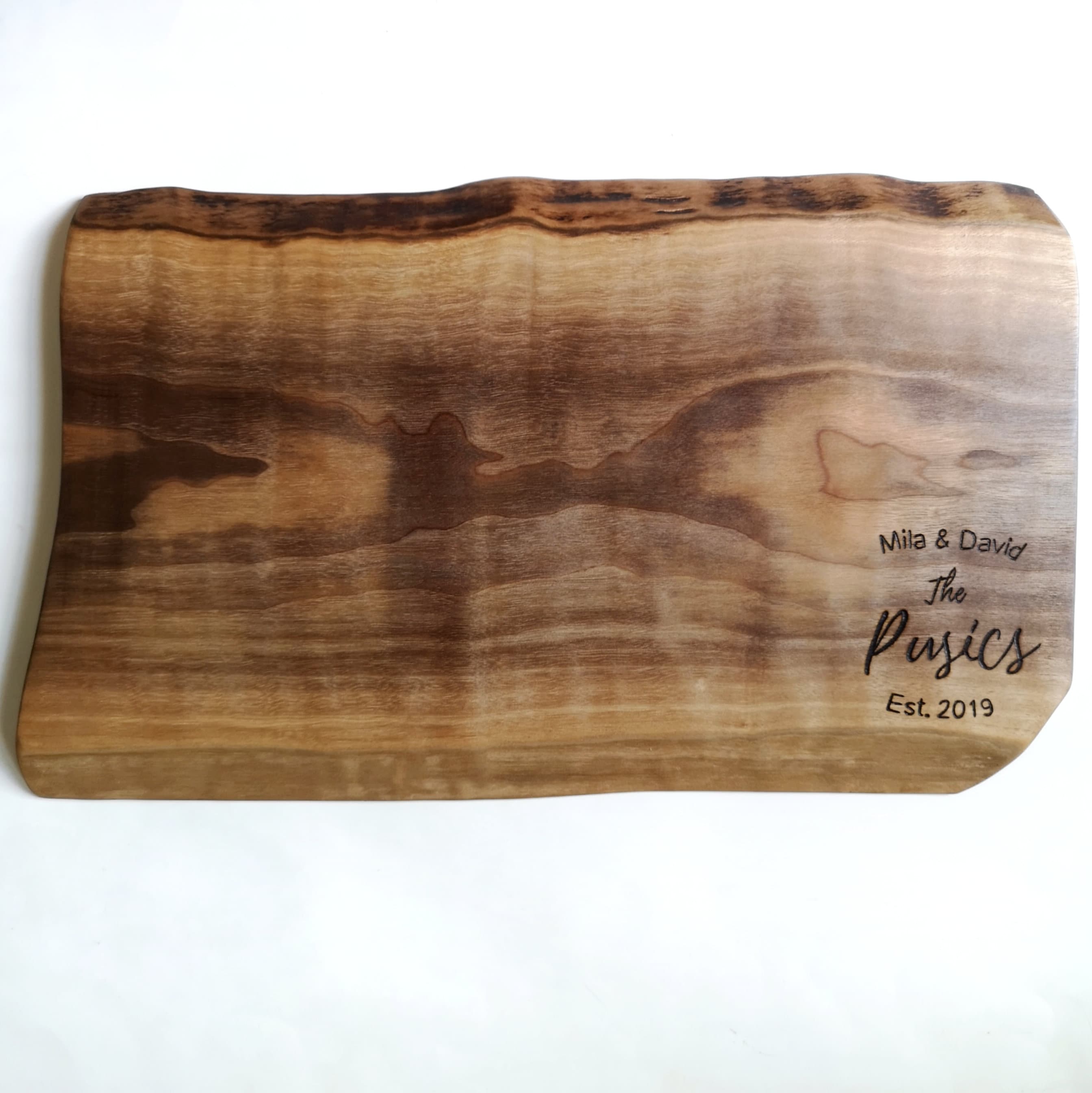 Medium Engraved Cutting Board Live Edge Serving Board Etsy Canada