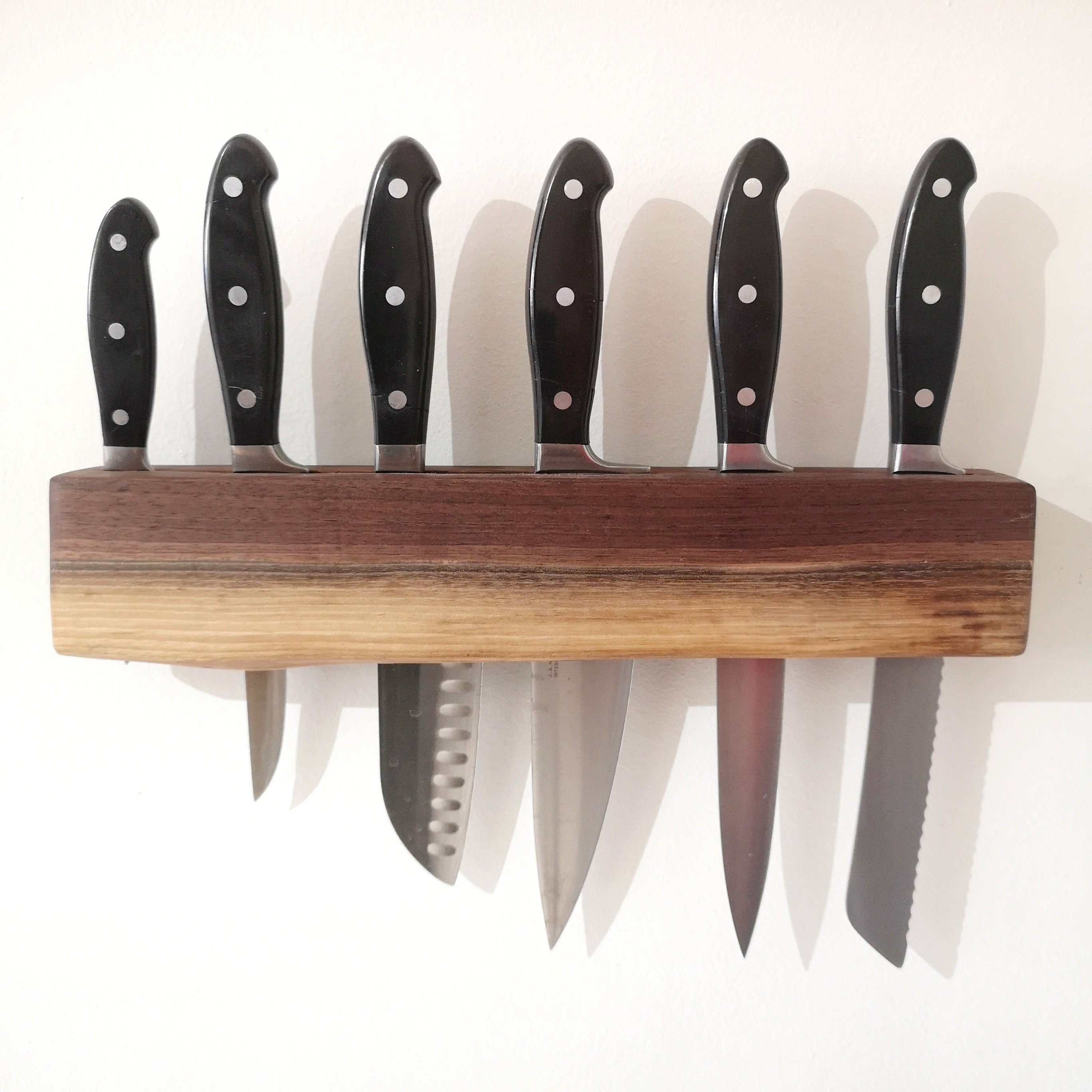 Porta cuchillos de pared soporte de exhibición de madera estante