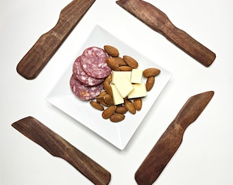 Handmade Black Walnut Cheese Knife: Personalized Wood Spreader