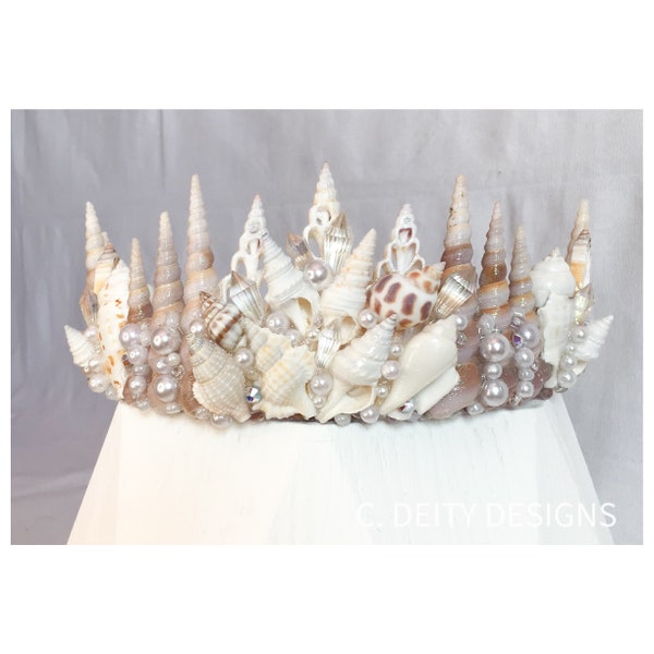 Mermaid Crown, Festival Crown, Beach Bride Seashell Crown ~ SERENA
