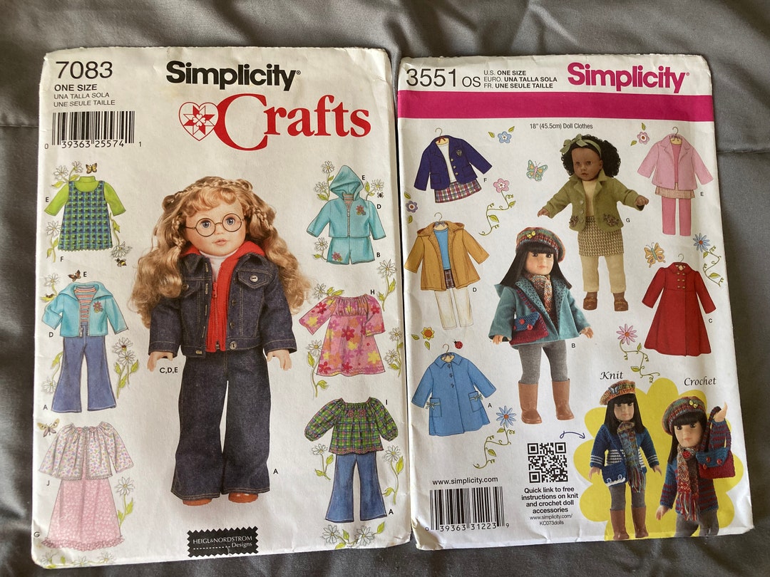 Sewing Patterns for Eighteen Inch Dolls 2 Simplicity - Etsy