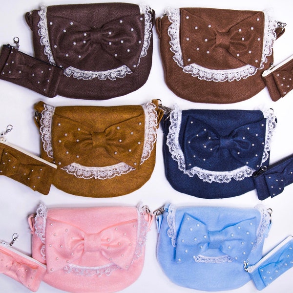 Bow purse and Wallet Set