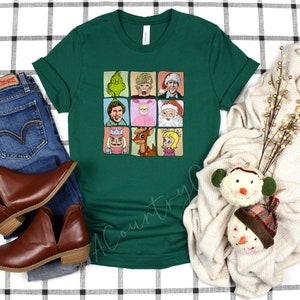 Christmas Faces on Adult Tee