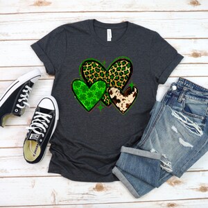 St. Patrick&#39;s Hearts on Youth Bella Canvas Tee